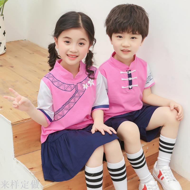 幼儿园校服夏装古装汉服演出服舞蹈服儿童夏季园服小学生班服套装
