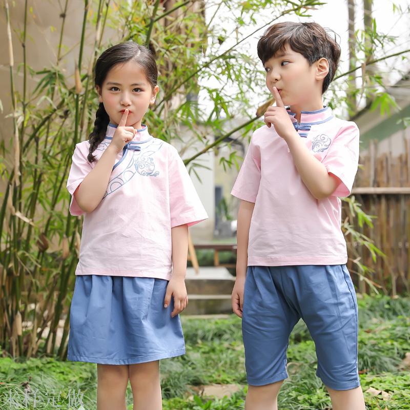 幼儿园园服夏装小学生校服班服汉服装套装夏季儿童短袖老师学院风产品图