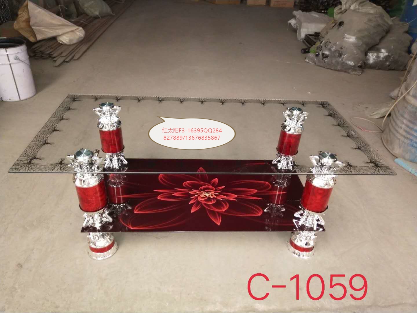 New toughened glass contracted tea table double layer buy thing