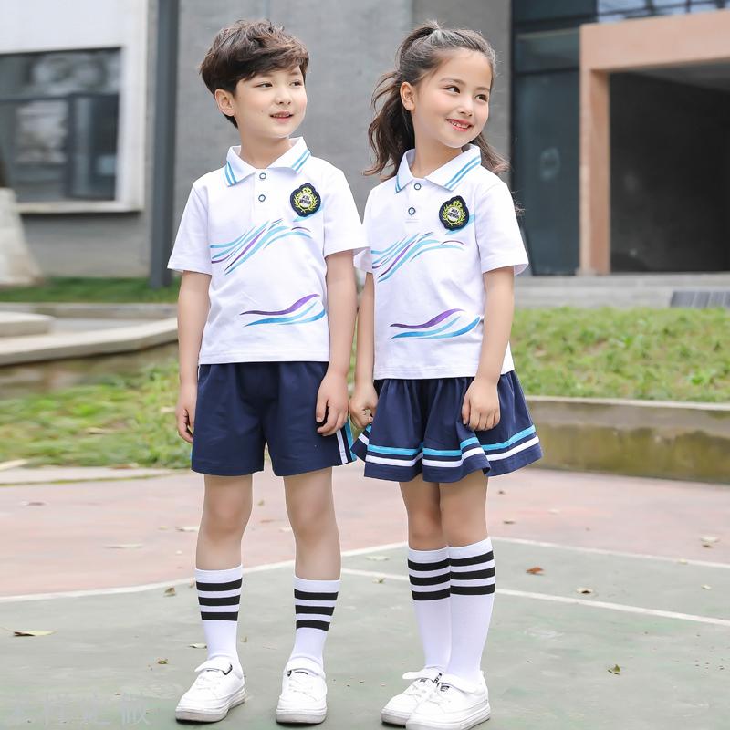 夏季新款男女童校服套装2019幼儿园园服中小学生短袖校服班服童装细节图