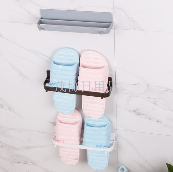 Bathroom shoe rack, wall-mounted economical and convenient slippers rack, wall-mounted three-dimensional simple shoe storage rack details Picture