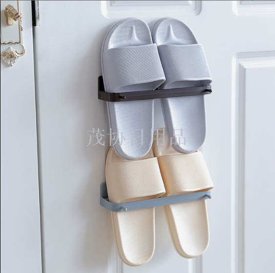 Bathroom shoe rack, wall-mounted economical and convenient slippers rack, wall-mounted three-dimensional simple shoe storage rack Application Scenario