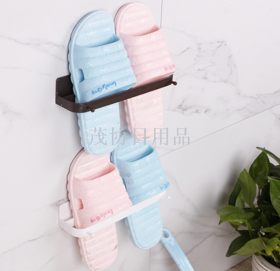 Bathroom shoe rack, wall-mounted economical and convenient slippers rack, wall-mounted three-dimensional simple shoe storage rack