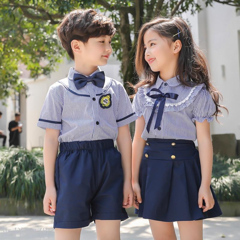夏季男童校服套装女童裙幼儿园园服中小学生儿童短袖校服班服童装