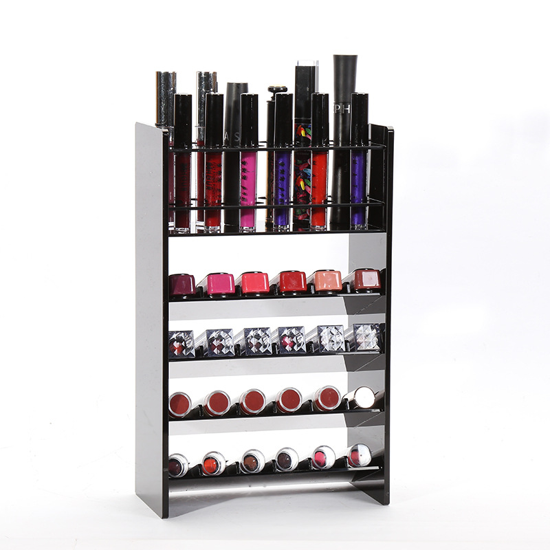 创意新款黑色化妆品多功能展示架 唇膏彩妆展示收纳盒批发