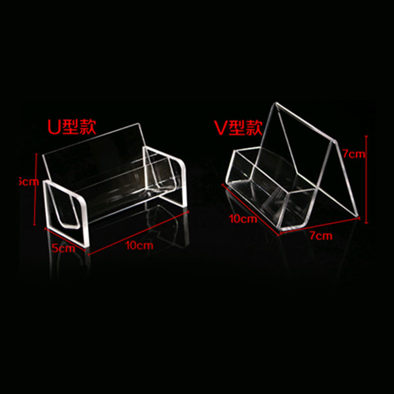 塑料桌面名片盒 LOGO定制名片座 亚克力名片收纳盒定制厂家批发细节图
