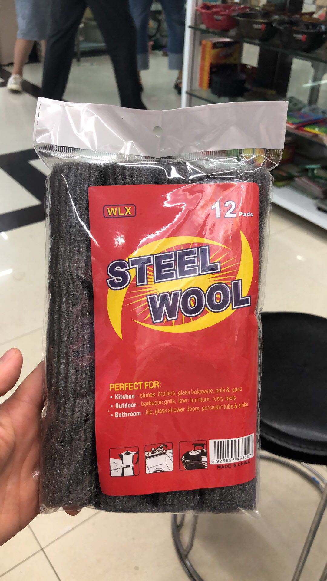 Corrugated steel cotton strip steel wool cleaning stove good helper 12 pieces pack 5G
