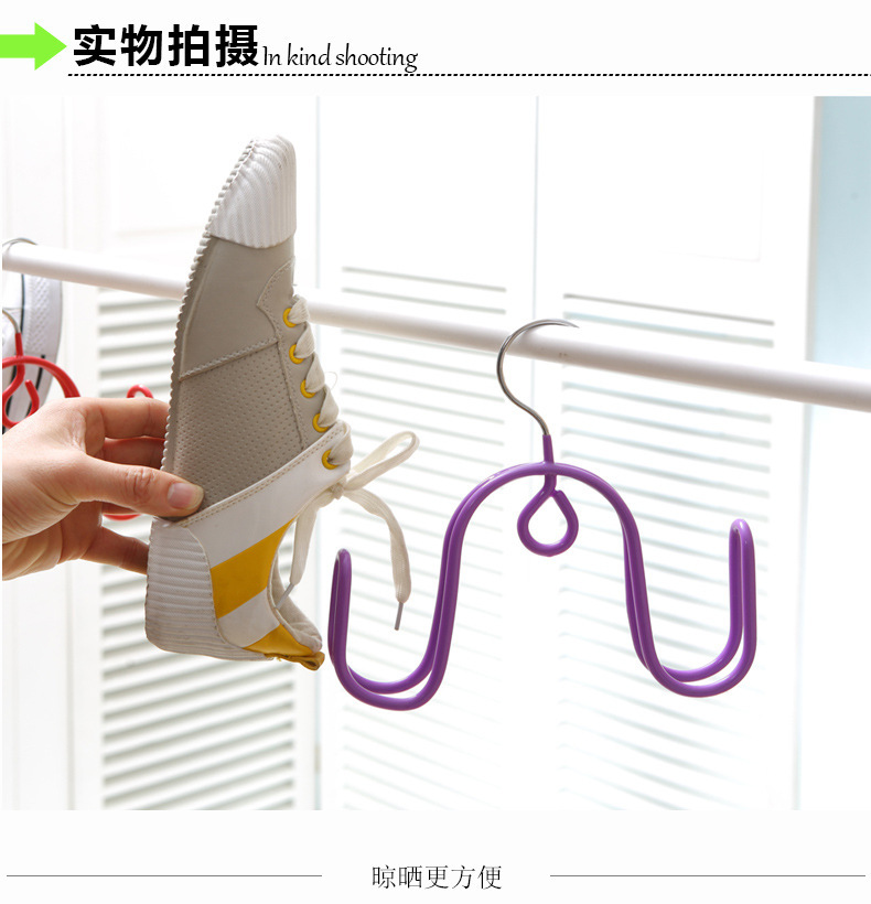 家用阳台不锈钢S型小挂钩晾嗮鞋器挂多功能壁挂置物架勾子鞋架细节图