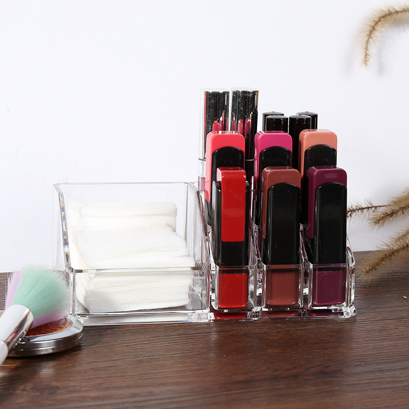 Transparent crystal thickened cosmetics multi-functional display shelf lipstick storage box display cosmetics storage box wholesale thumbnail