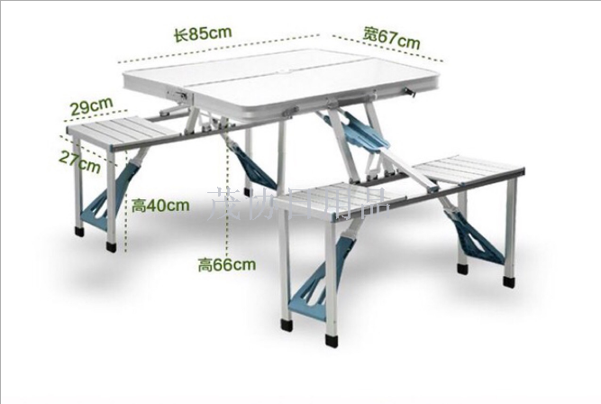 Outdoor one-piece table and chair portable table and chair aluminum folding table set table picnic table