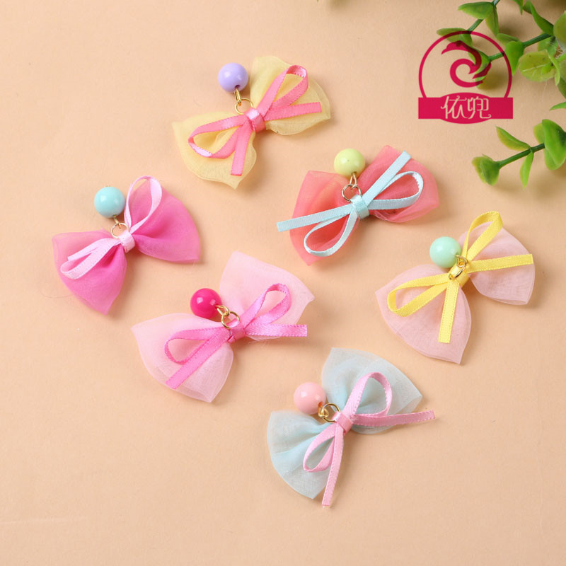 From stock organelle bow bead Ribbon floral knot Children's socks leggings hat glove accessories