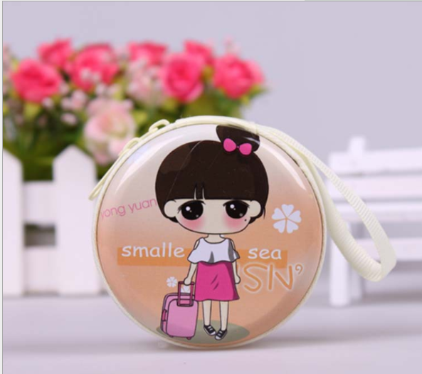 Small coin wallet Creative cartoon children's tinplate zipper coin wallet cute earphone bag key coin wallet Specification drawing