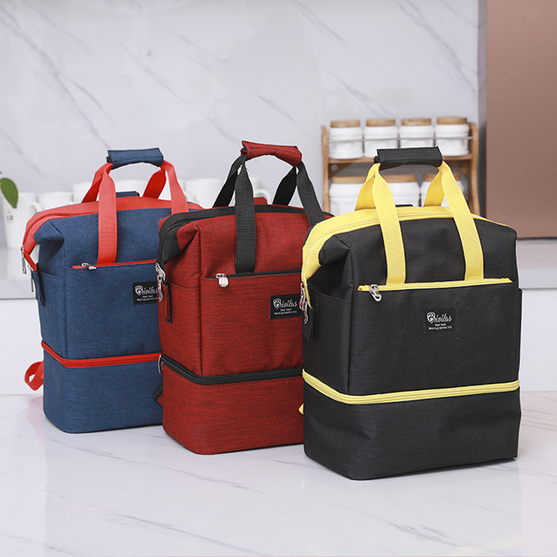 2019 New Style fashionable double-shoulder Mom Bag, double-shoulder multi-functional large-capacity insulated bento bag, a backpack for moms going out