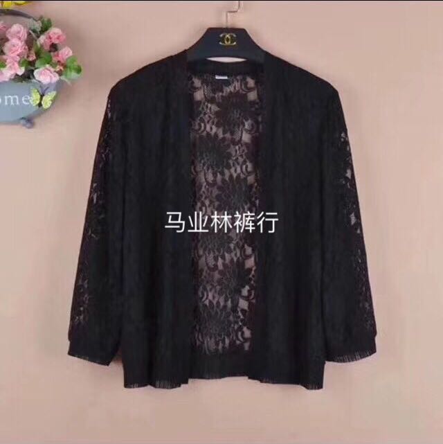蕾丝开衫披肩大码女装外套七分袖外搭坎肩夏秋季新款防晒衣空调衫