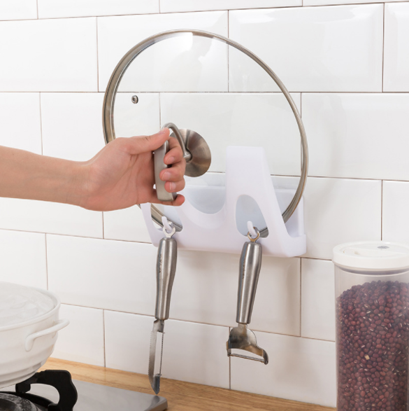 壁挂锅盖架家用壁挂免打孔厨房用品置物架放菜板砧板案板收纳架细节图