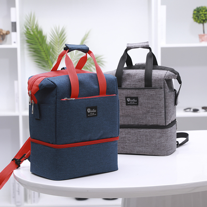 2019 New Style fashionable double-shoulder Mom Bag, double-shoulder multi-functional large-capacity insulated bento bag, a backpack for moms going out details Picture