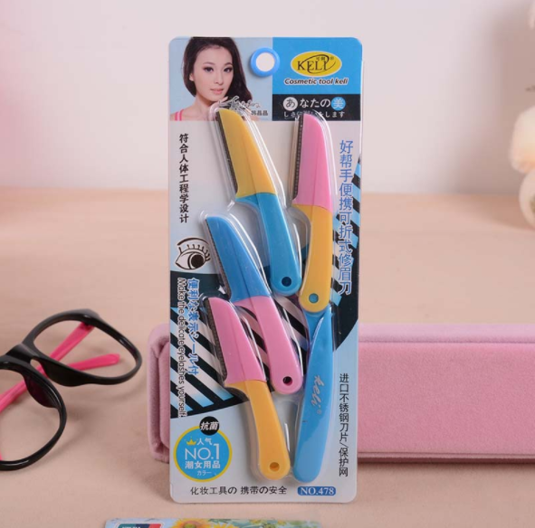 Women's 478 Eyebrow knife Eyebrow threading tool set Foldable makeup eyebrow threading tool set