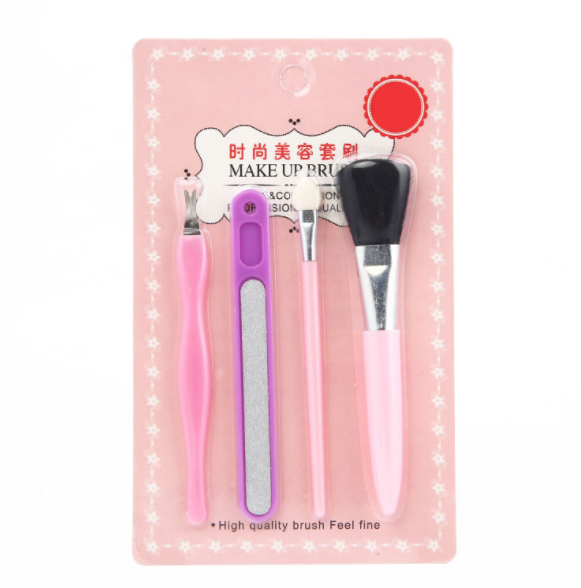 New makeup brush nail file dead skin shovel 4 sets of beautiful nails and eyebrows set beauty makeup tools thumbnail