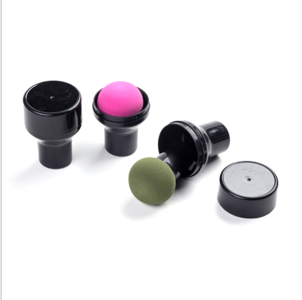 Mushroom head powder puff, hydrophilic non-latex dry powder puff, wholesale in stock, multi-color powder puff with handle