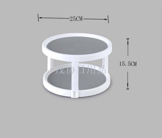 欧美流行厨房置物架 双层圆形调味品架细节图
