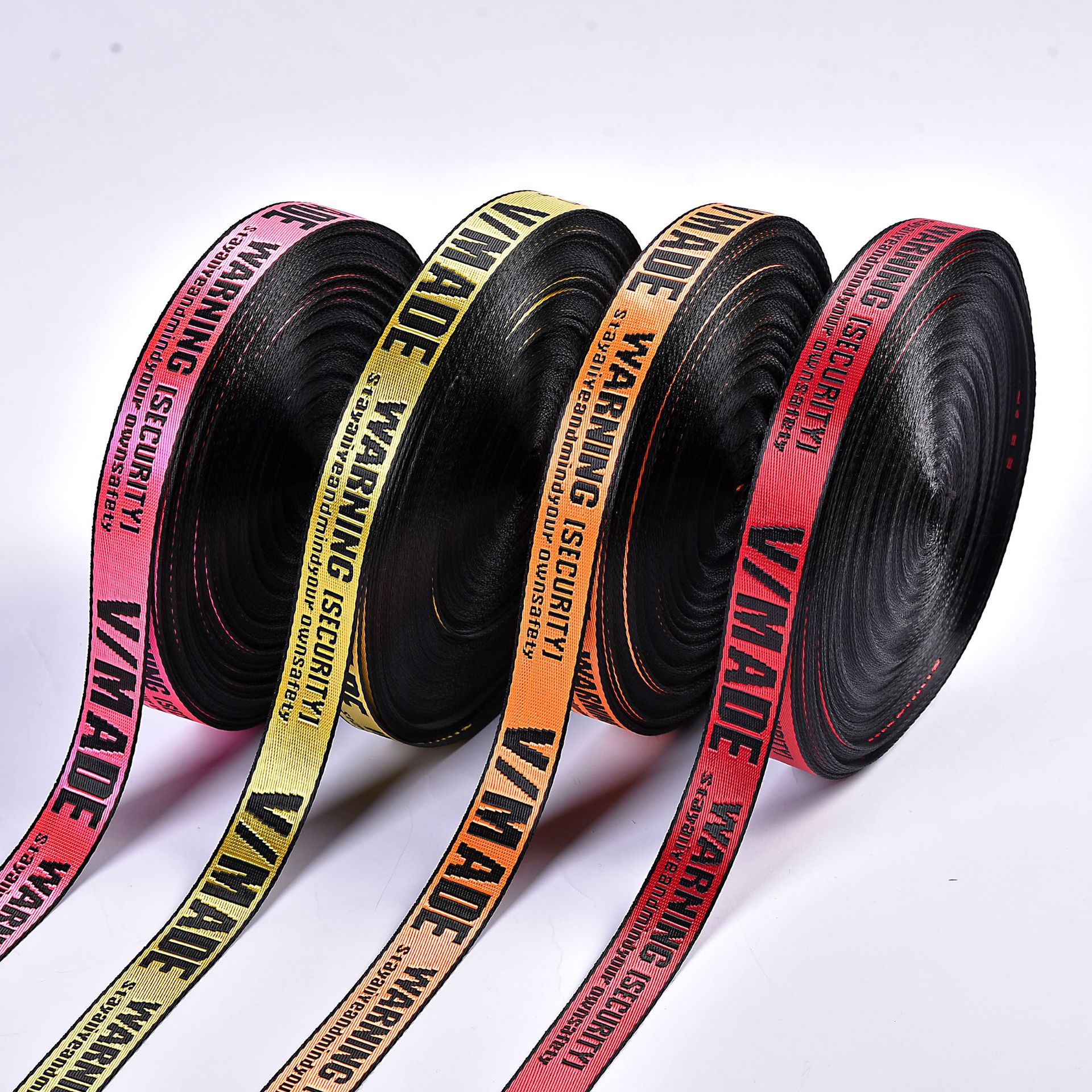 The manufacturer has in stock nylon jacquard webbing for clothing dressings, inner waistbands, elastic elastic bands, and customizable letters Application Scenario