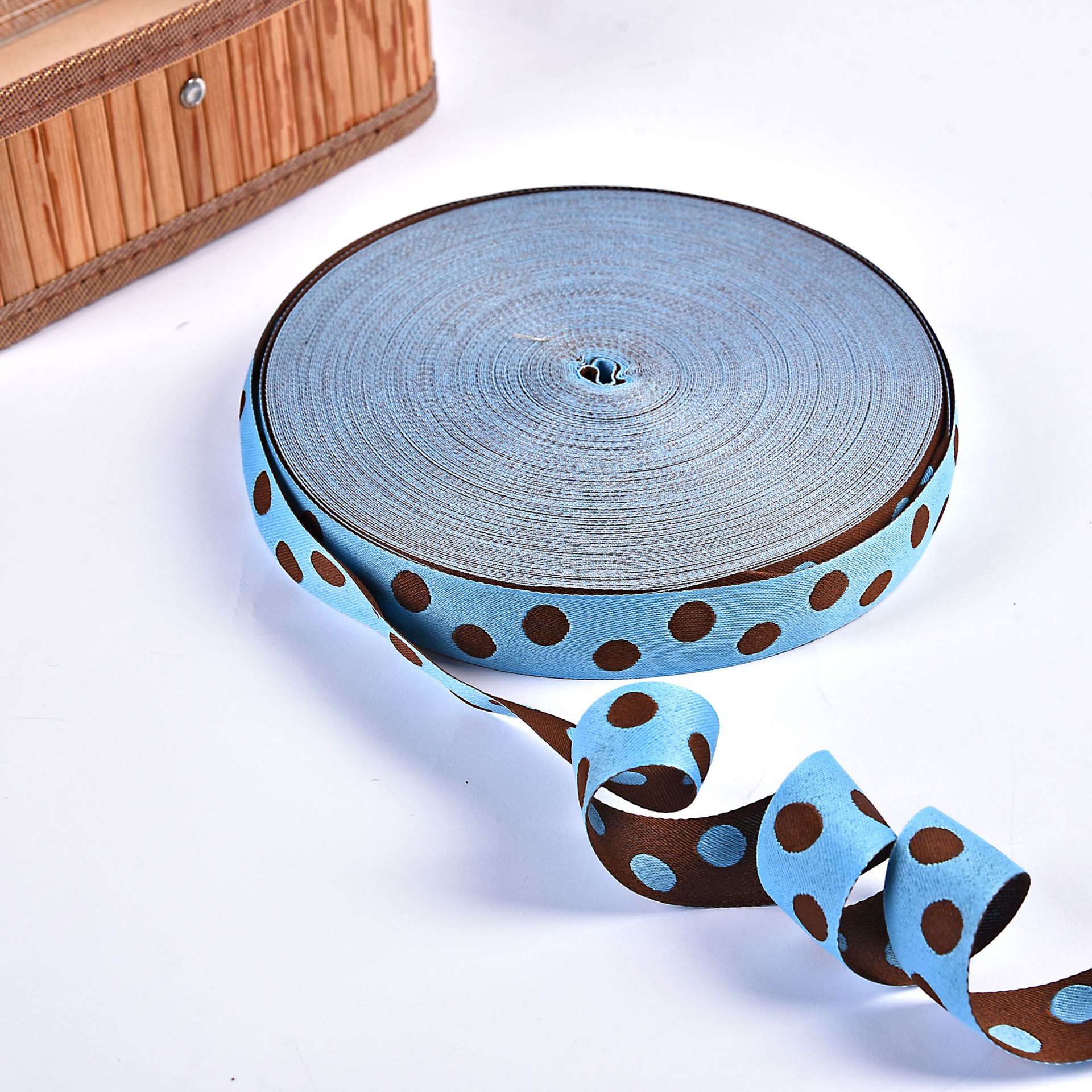 Computer fish silk jacquard polyester webbing, clothing dressings, luggage accessories, 2.5cm webbing, customizable factory wholesale Specification image