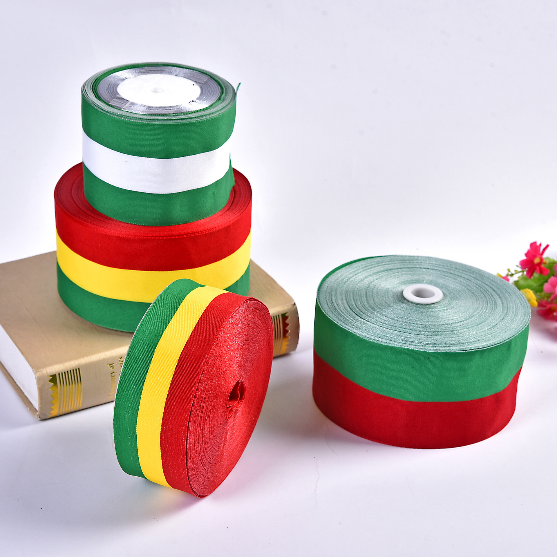 Manufacturers direct latte polyester ribbon flag belt bag ribbon can be customized clothing dressing braid wholesale thumbnail