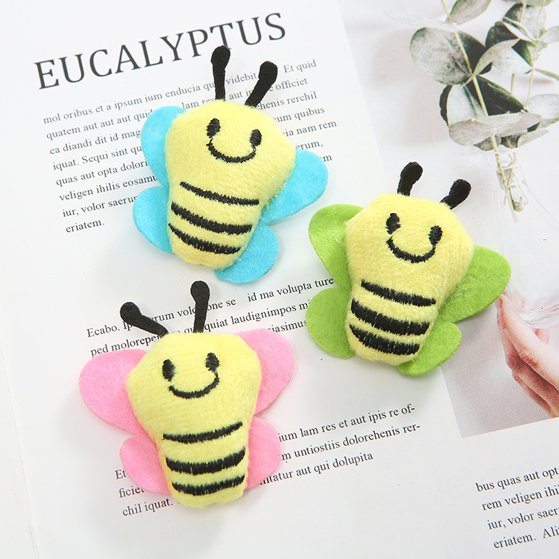 定做儿童服饰胸花昆虫可爱小蜜蜂填充玩具毛绒颜色多样厂家直销