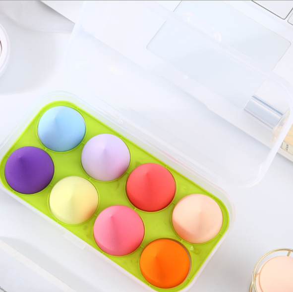 Beauty EGG powder puff storage box desktop, Egg format, simple and transparent water drop gourd powder puff storage for makeup tools Specification image