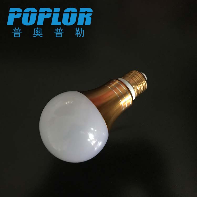 LED gold aluminum bulb light 6W three-color switching bulb constant current high light bulb cold white/positive white/cold white