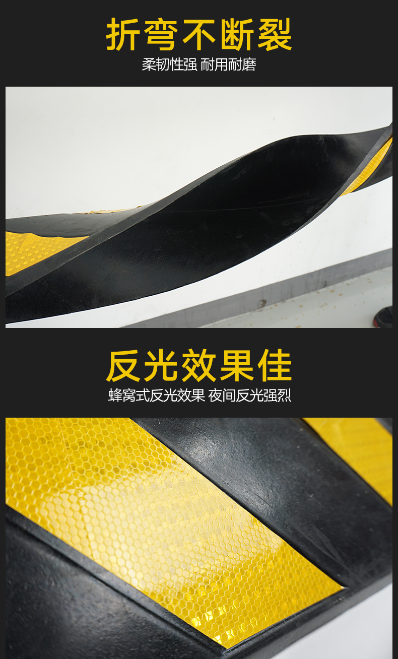 Reflective rubber corner guards, corner anti-collision strips, corner guards, traffic signs, parking lots, basements, garages details Picture