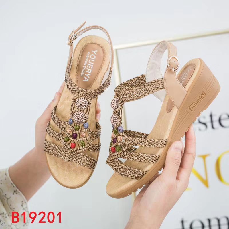 2019women shoes悠尔雅19201串珠波西米民族细节图