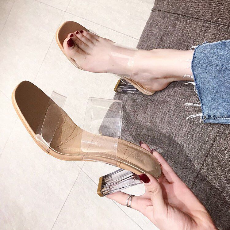 高跟水晶跟拖鞋产品图