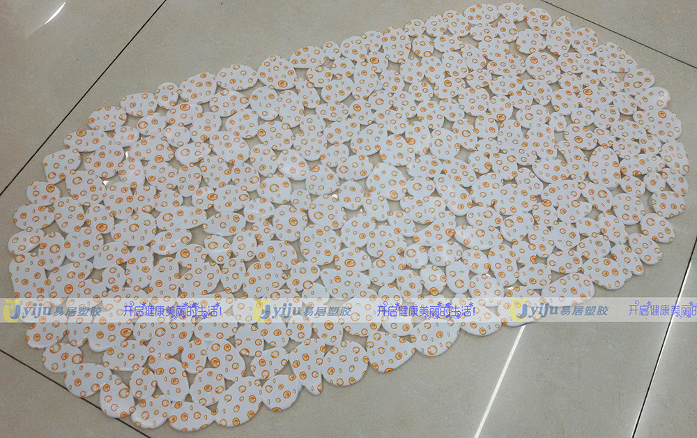 PVC鹅卵石彩印 地垫 浴室防滑垫 带吸盘 防滑垫细节图