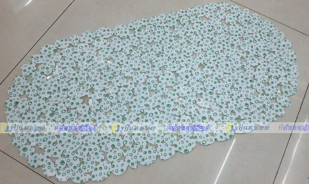 PVC鹅卵石彩印 地垫 浴室防滑垫 带吸盘 防滑垫