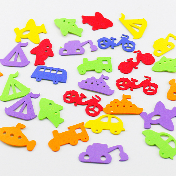 EVA闪光背胶交通工具贴片 幼儿园手工制作材料手工diy儿童手工贴产品图