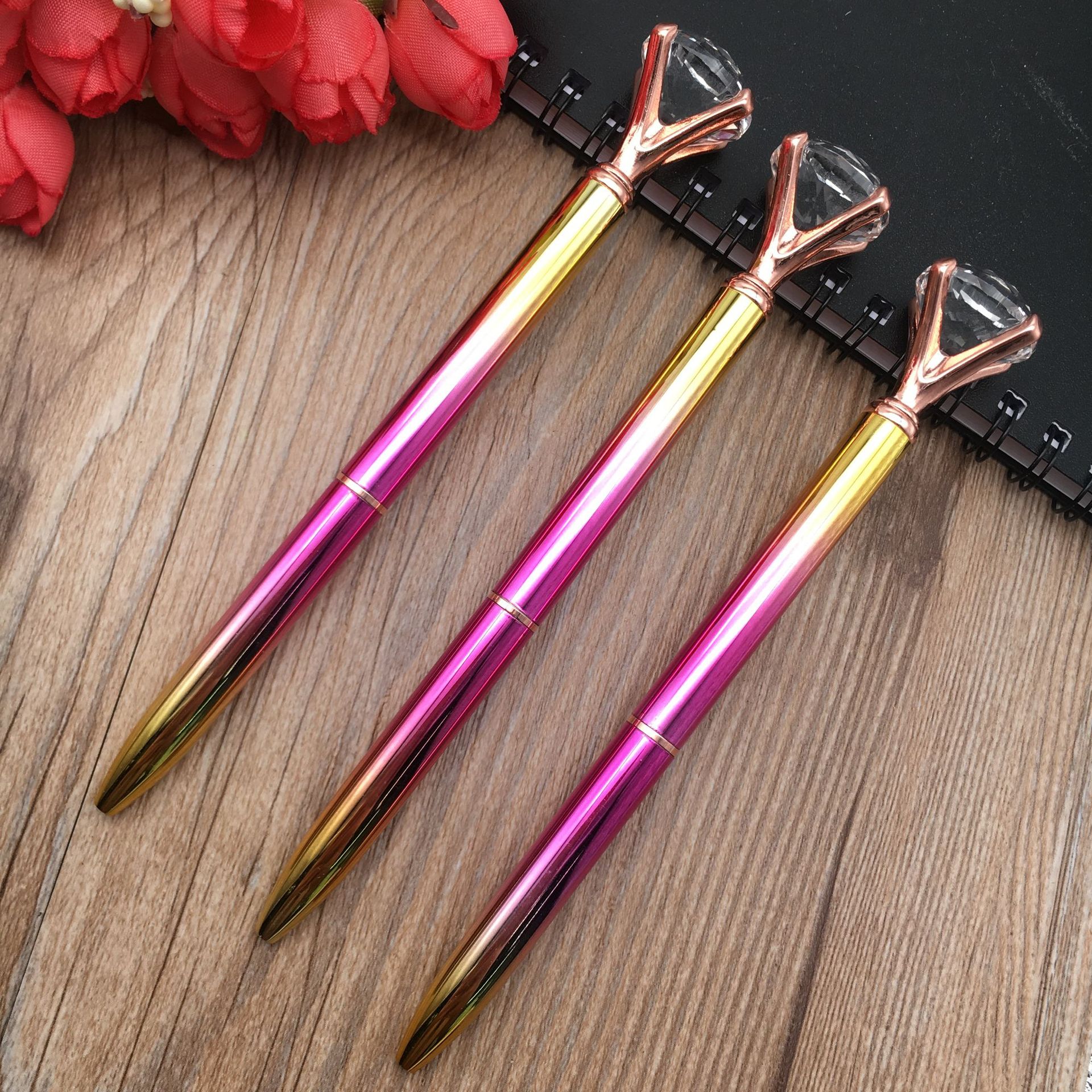 New large diamond pen, colorful electroplated large diamond pen, gradient large diamond pen, metal large diamond pen, large diamond pen