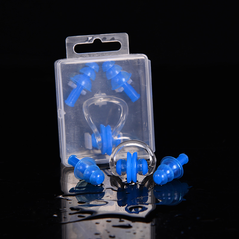 Manufacturers Direct Sales Of New Waterproof Silicone Earplugs Nose Clip Box Children Adult Swimming Supplies Wholesale details Picture