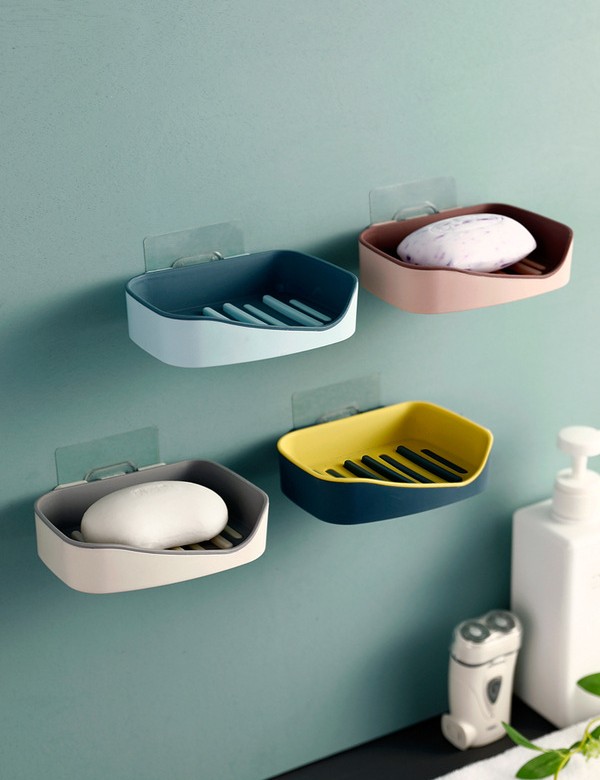 Wall-Mounted Soap Box Creative No-Punch Soap Box Toilet Soap Box Soap Rack Drain Soap Rack