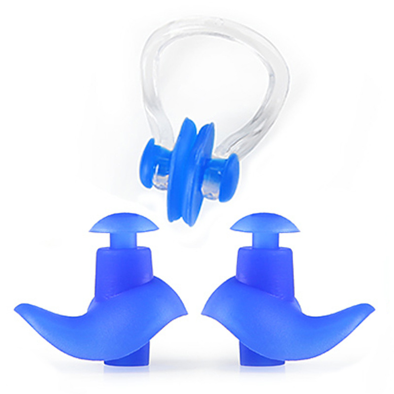 Silicone Nose Clip Earplug Spiral Set Swimming Equipment Supplies Waterproof Manufacturers Wholesale Earplug Nose Clip Box details Picture