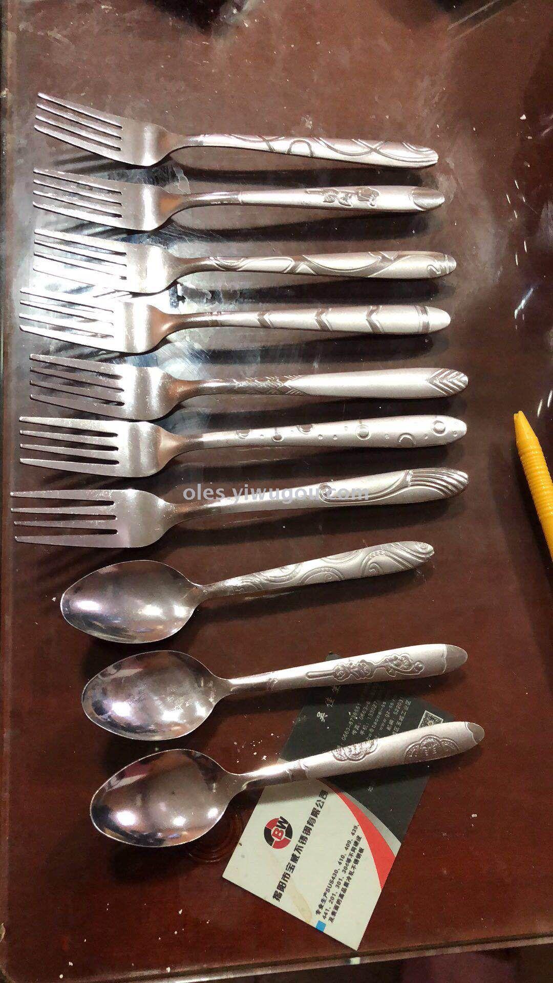 不锈钢餐具，不锈钢勺，不锈钢叉，不锈钢餐刀 ,不锈钢茶勺细节图