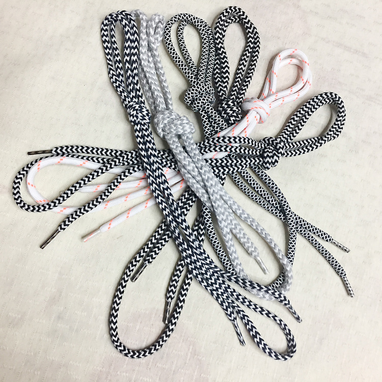 厂家直销双色编织圆 半圆形涤纶懒人运动鞋带 可定制