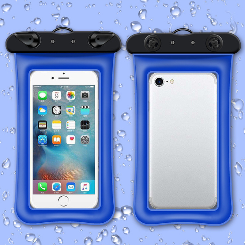 充气手机防水袋新款触屏游泳透明防水手机袋漂浮气囊手机防水套产品图
