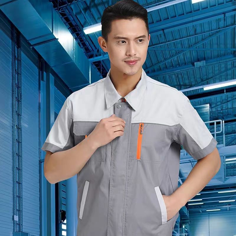 夏季薄款男女工作服套装工厂车间洗车汽修工服定制耐磨透气