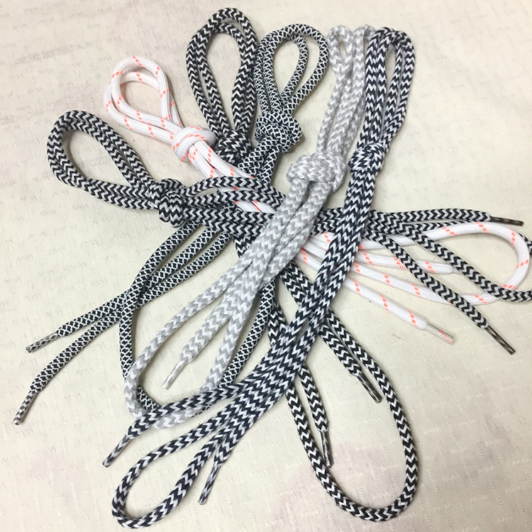 厂家直销双色编织圆 半圆形涤纶懒人运动鞋带 可定制细节图