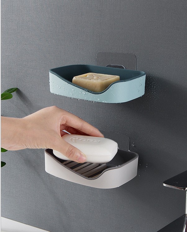 Wall-Mounted Soap Box Creative No-Punch Soap Box Toilet Soap Box Soap Rack Drain Soap Rack details Picture