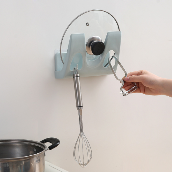 创意壁挂式锅盖架 家用免打孔无痕锅盖挂架 厨房塑料收纳架置物架细节图