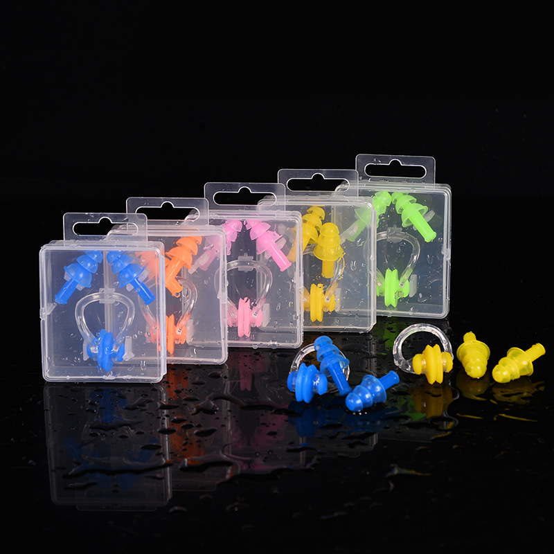 Manufacturers Direct Sales Of New Waterproof Silicone Earplugs Nose Clip Box Children Adult Swimming Supplies Wholesale