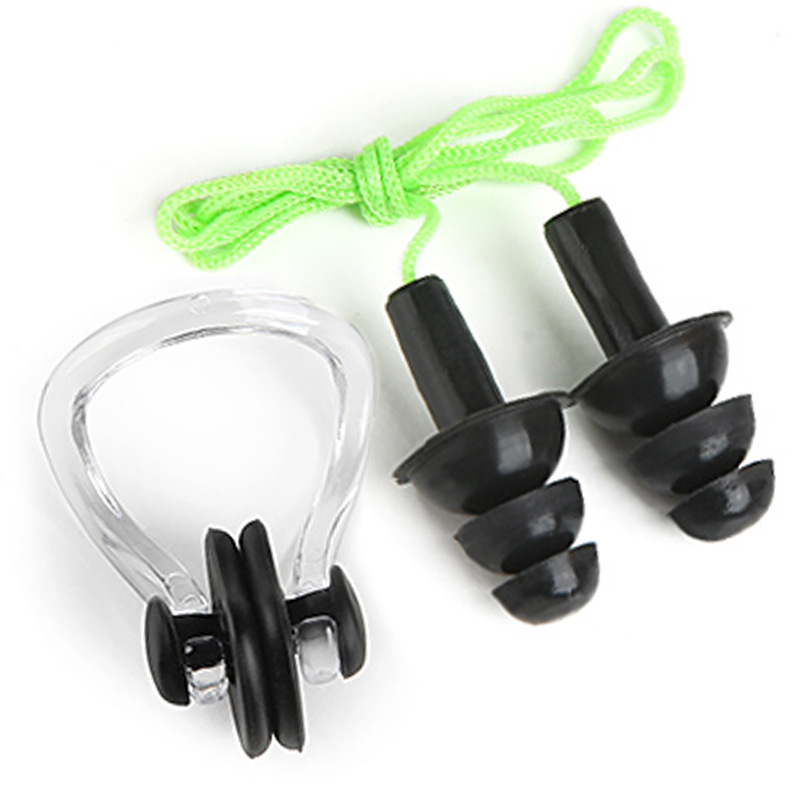 Silicone Nose Clip Earplugs With Rope Set Swimming Equipment Supplies Waterproof Manufacturers Wholesale Earplugs Nose Clip Box details Picture