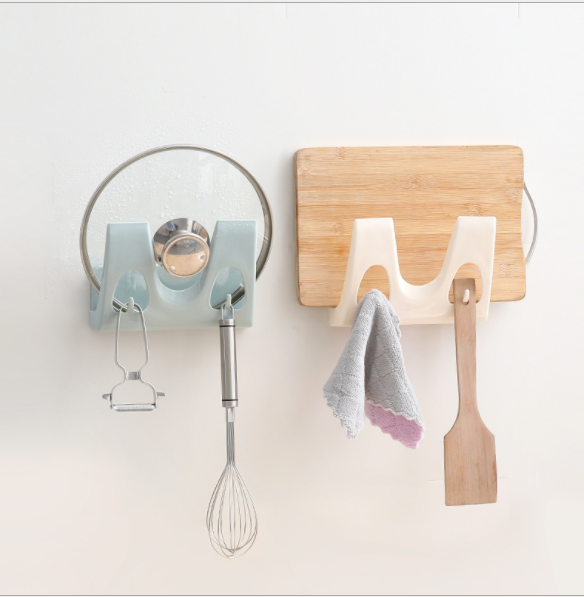 创意壁挂式锅盖架 家用免打孔无痕锅盖挂架 厨房塑料收纳架置物架